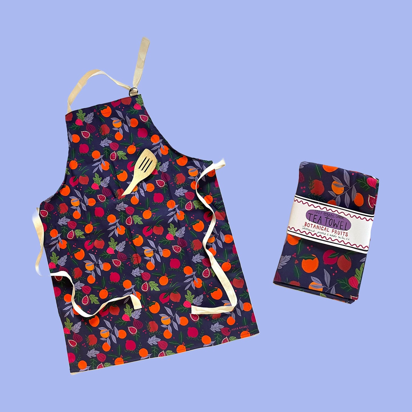 Botanical Fruits Organic Cotton Apron