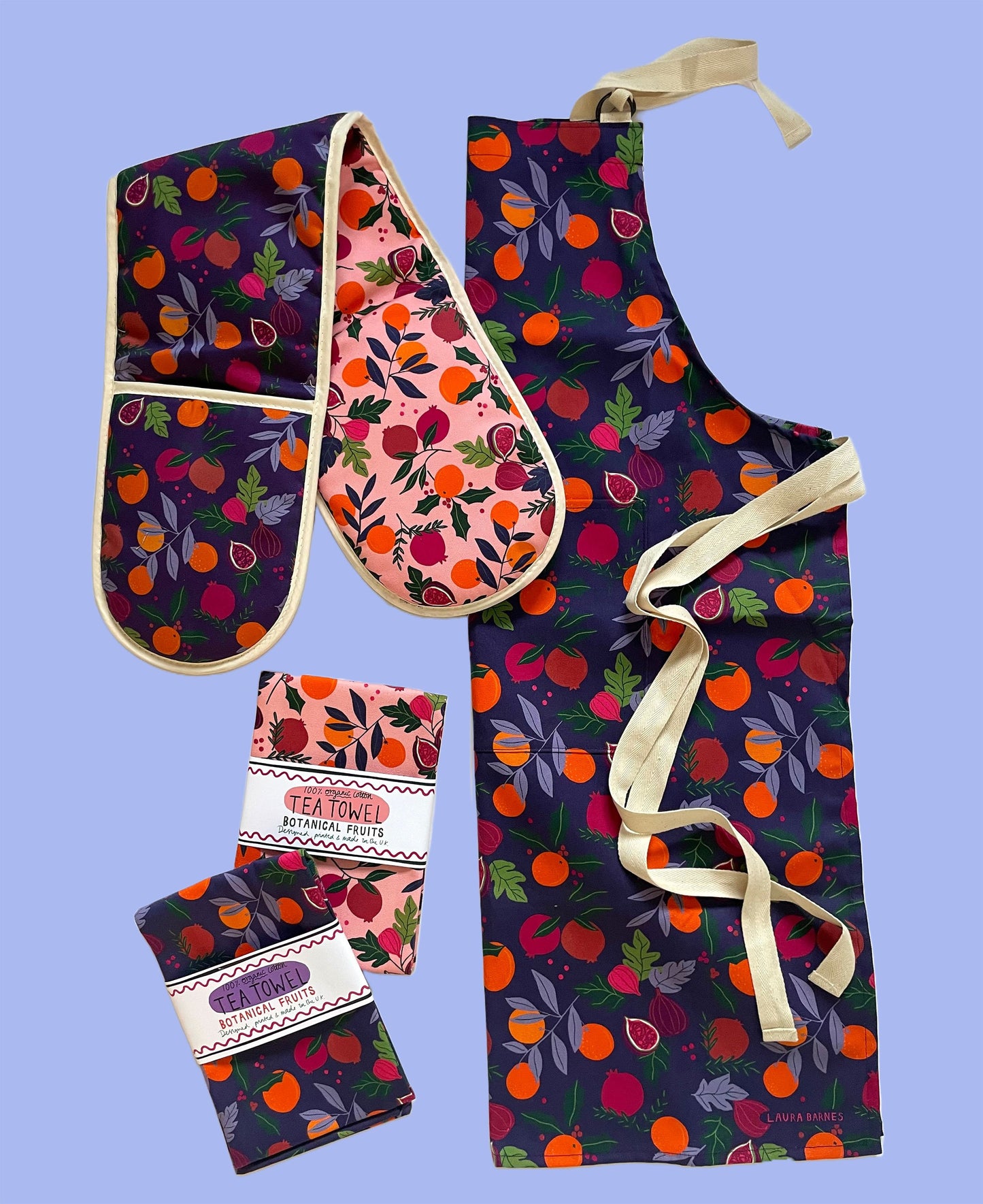 Botanical Fruits Organic Cotton oven gloves