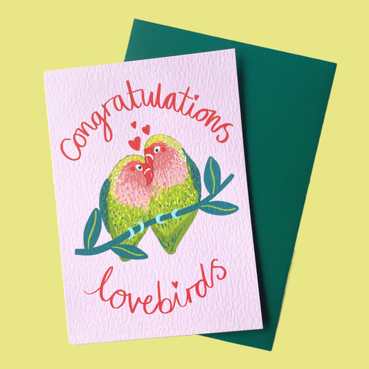 Congratulations Lovebirds Card