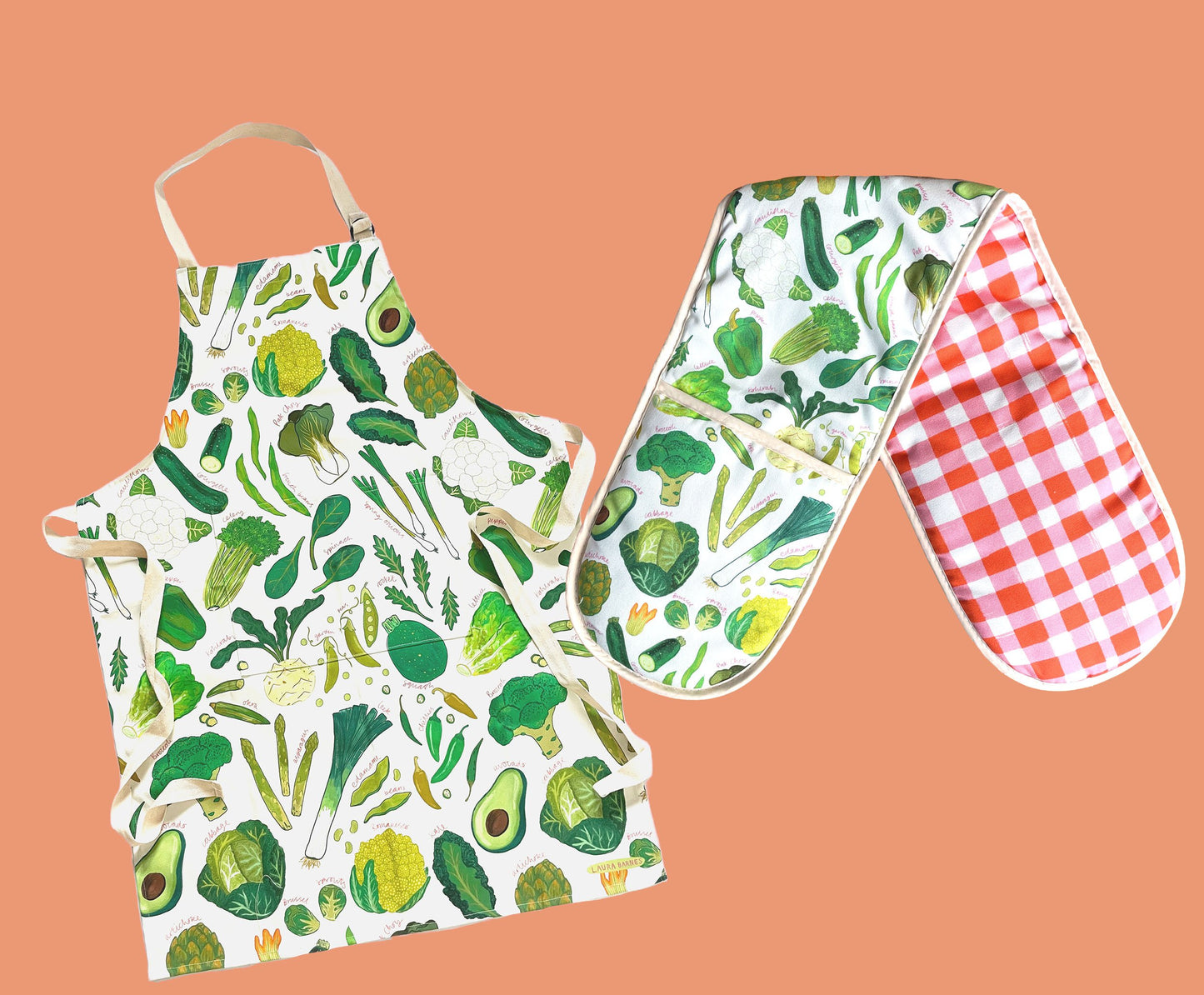 Green Vegetables Organic Cotton oven gloves