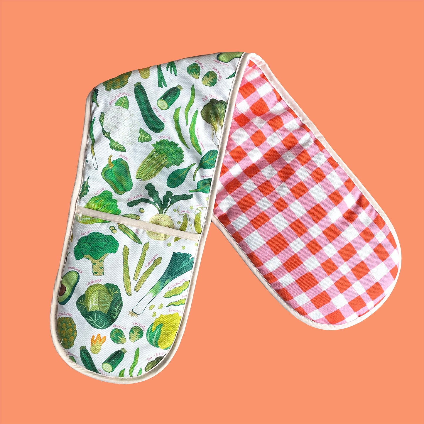 Green Vegetables Organic Cotton oven gloves