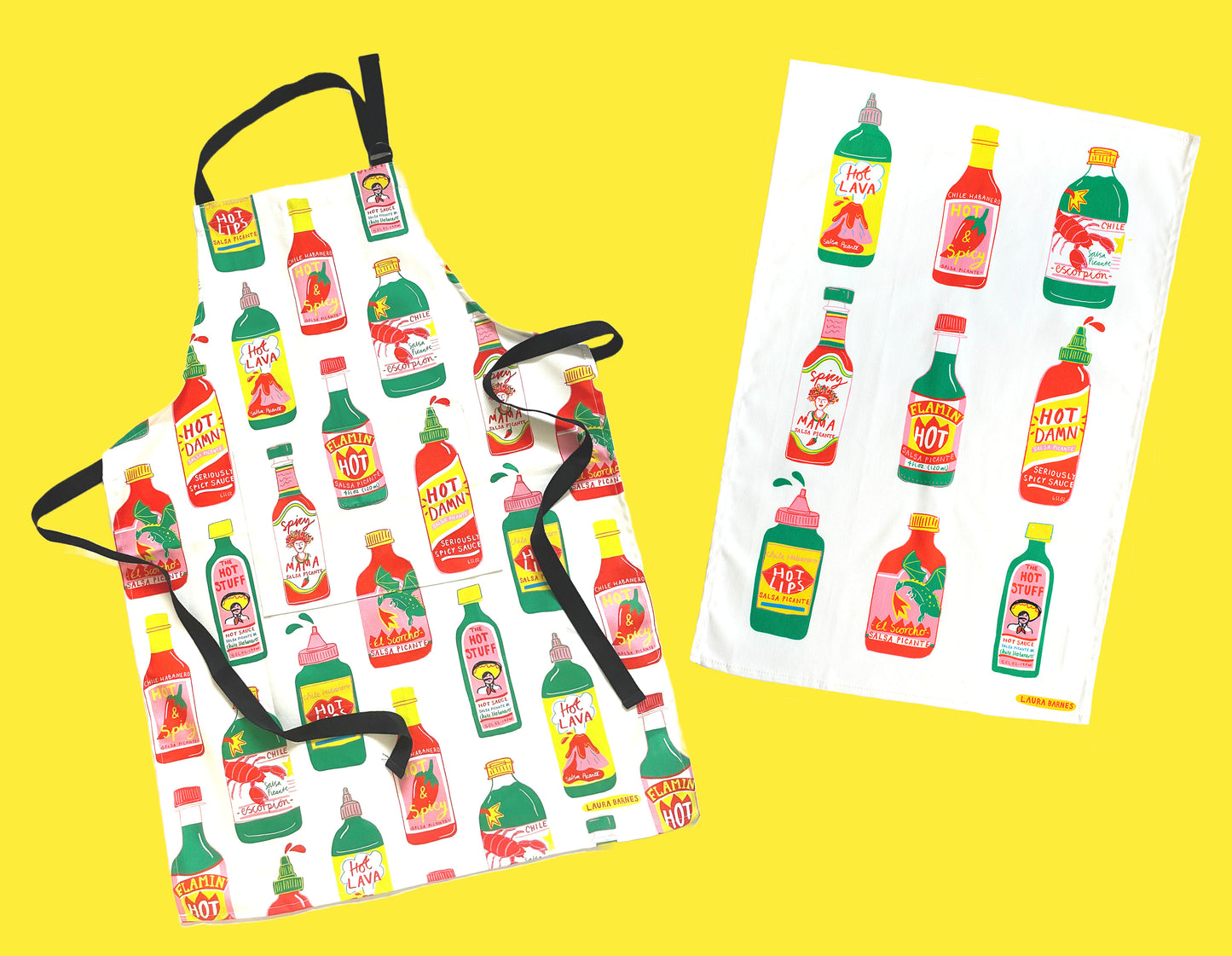 Hot Sauce Organic Cotton Tea Towel