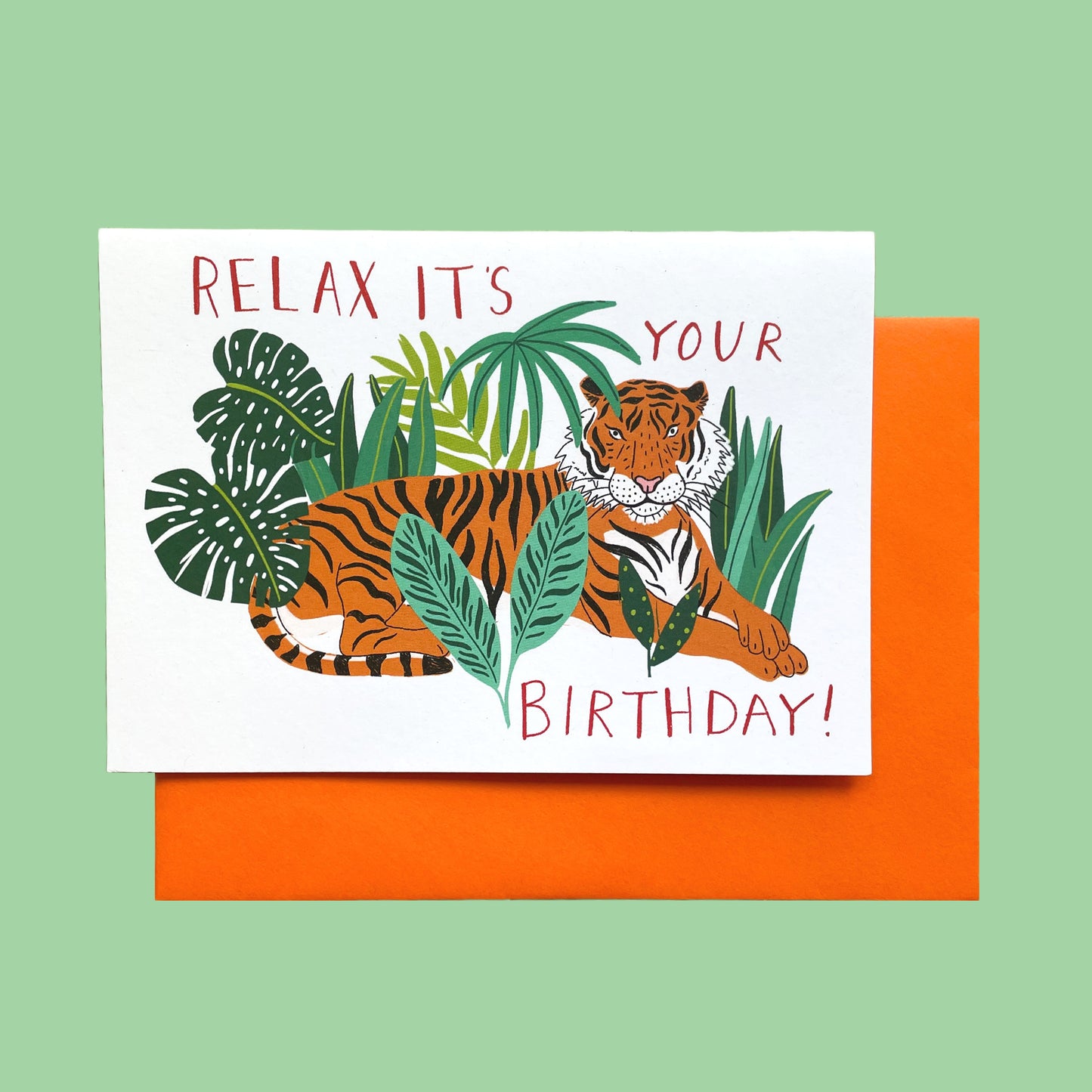 Relax it's your Birthday'. Tiger Birthday card