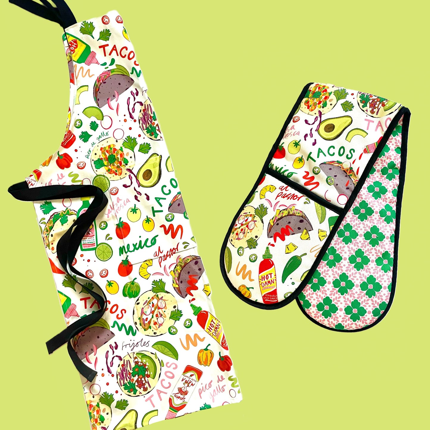 Tacos Organic Cotton Oven Gloves