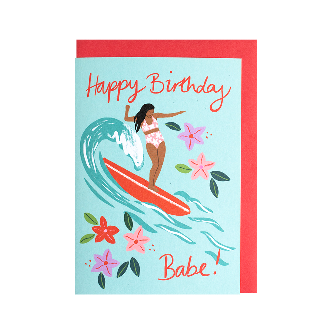 Happy Birthday Babe!- Surfer Girl card