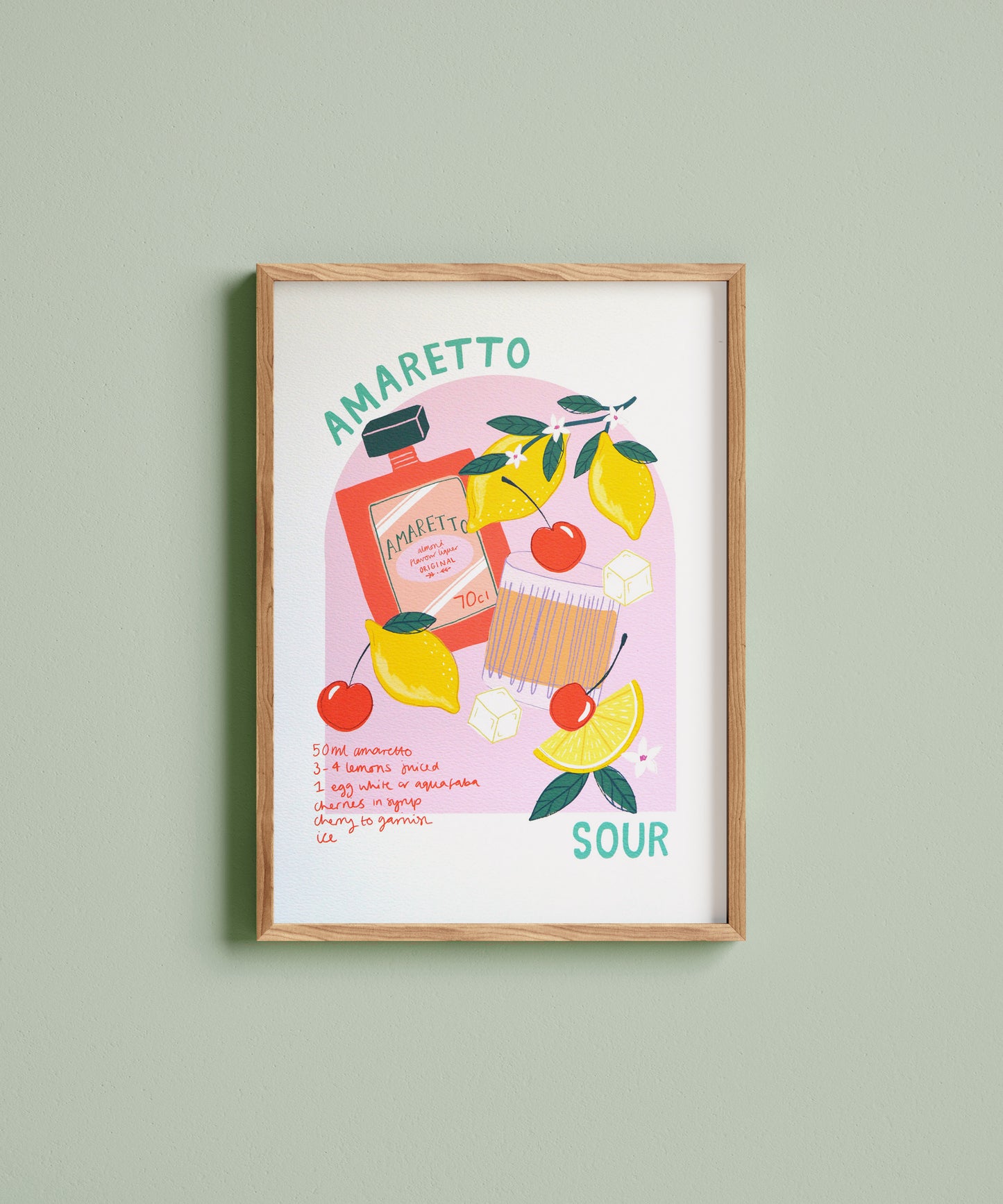 Amaretto Sour Cocktail Art Print