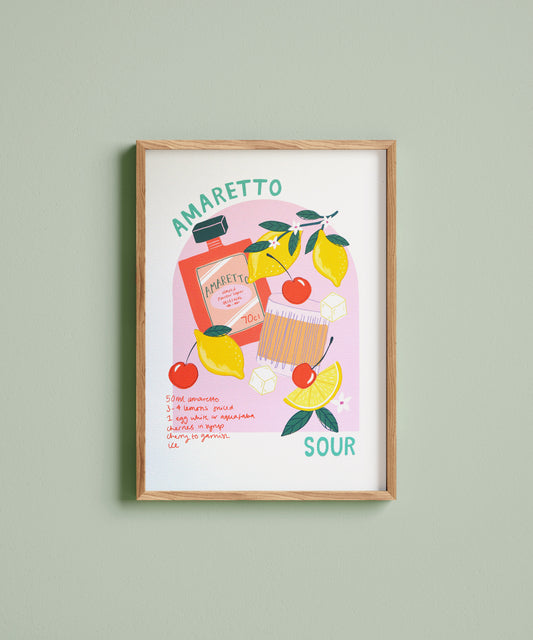 Amaretto Sour Cocktail Art Print