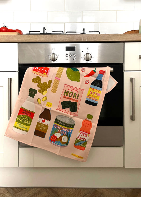 Asian ingredients Organic Cotton Tea Towel