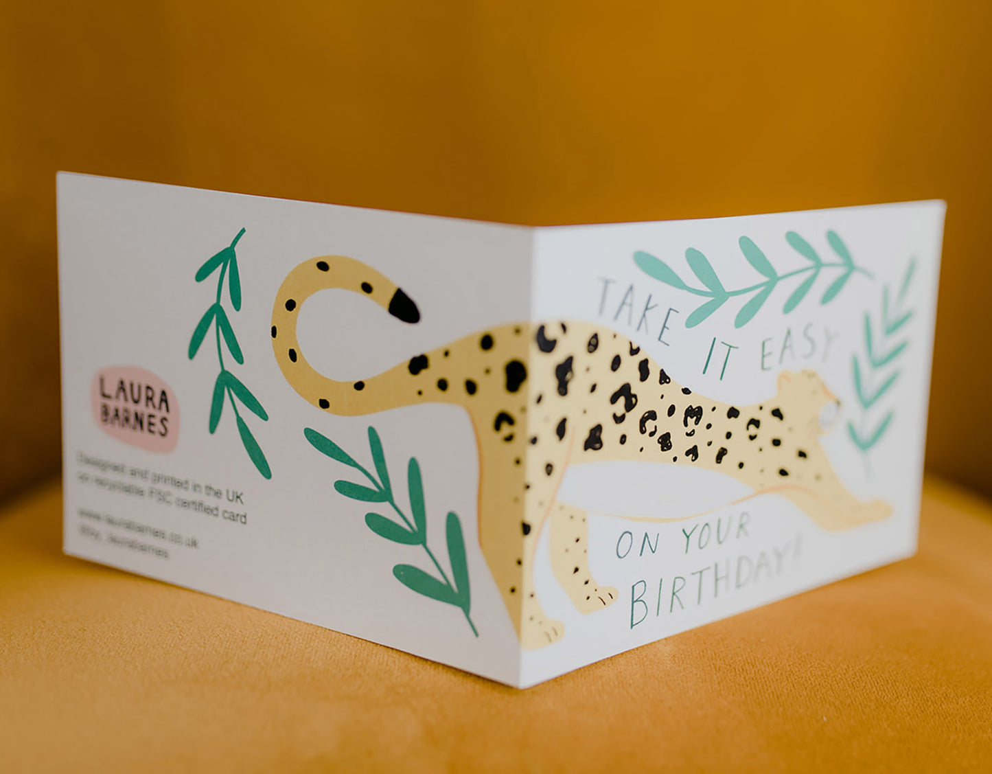 Take it Easy- Leopard Birthday card