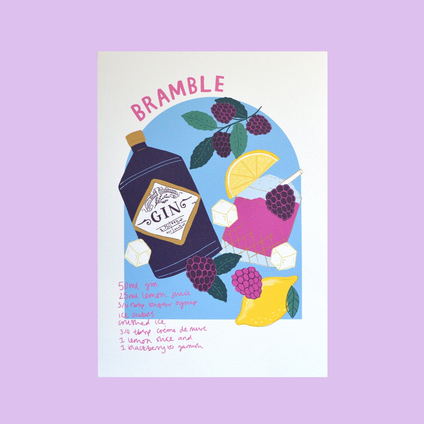 Bramble Cocktail Art Print