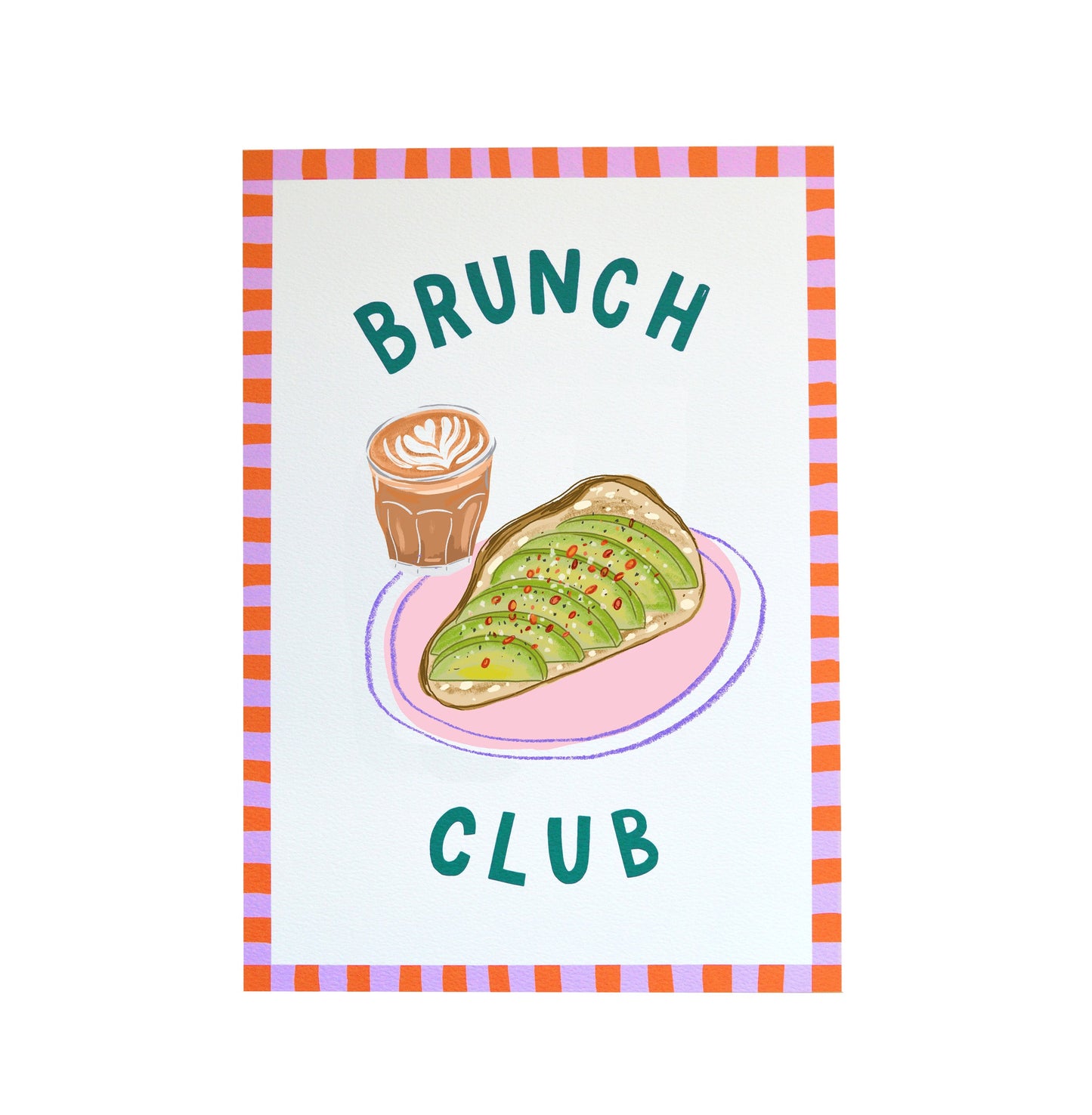 Brunch Club Art Print: Avocado on toast