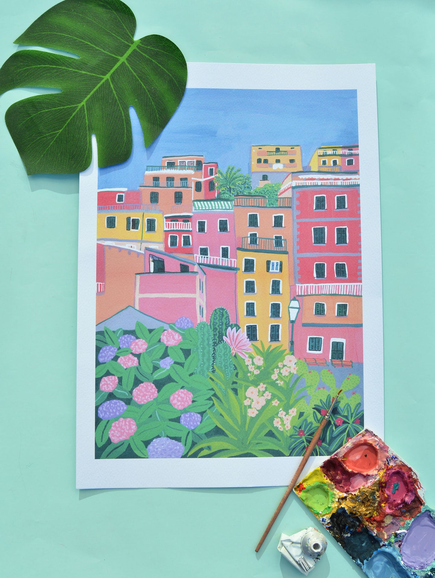 Cinque Terre Houses Italy Travel Art Print