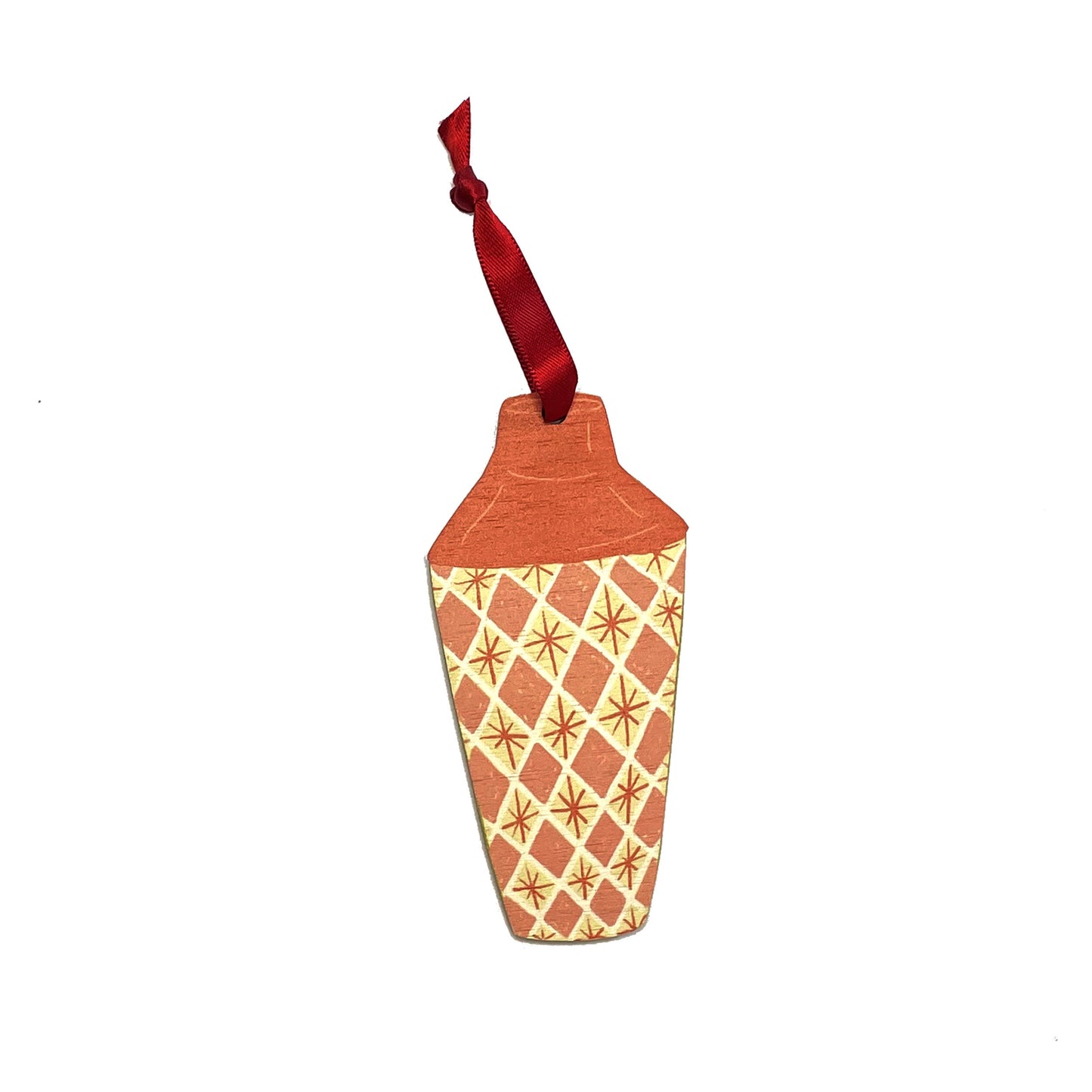 Cocktail Shaker Christmas Decoration (Coral Stars)