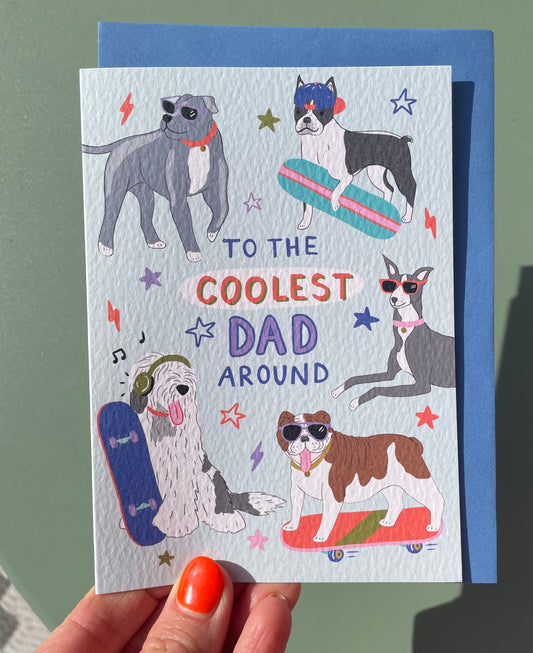 Coolest Dad around Dog Card