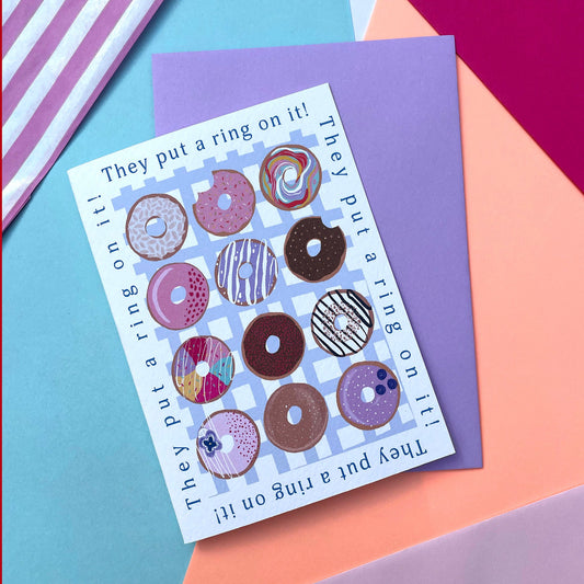 They put a ring on it! Doughnut engagement card