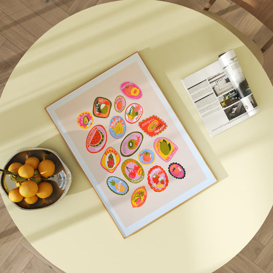 Fruit stickers Art Print