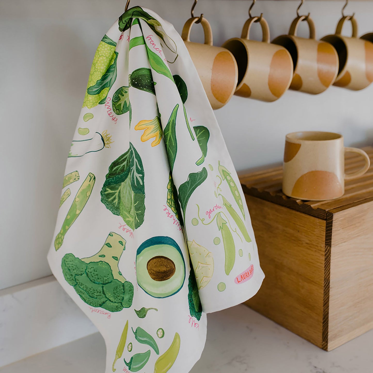 Green Veg Organic Cotton Tea Towel