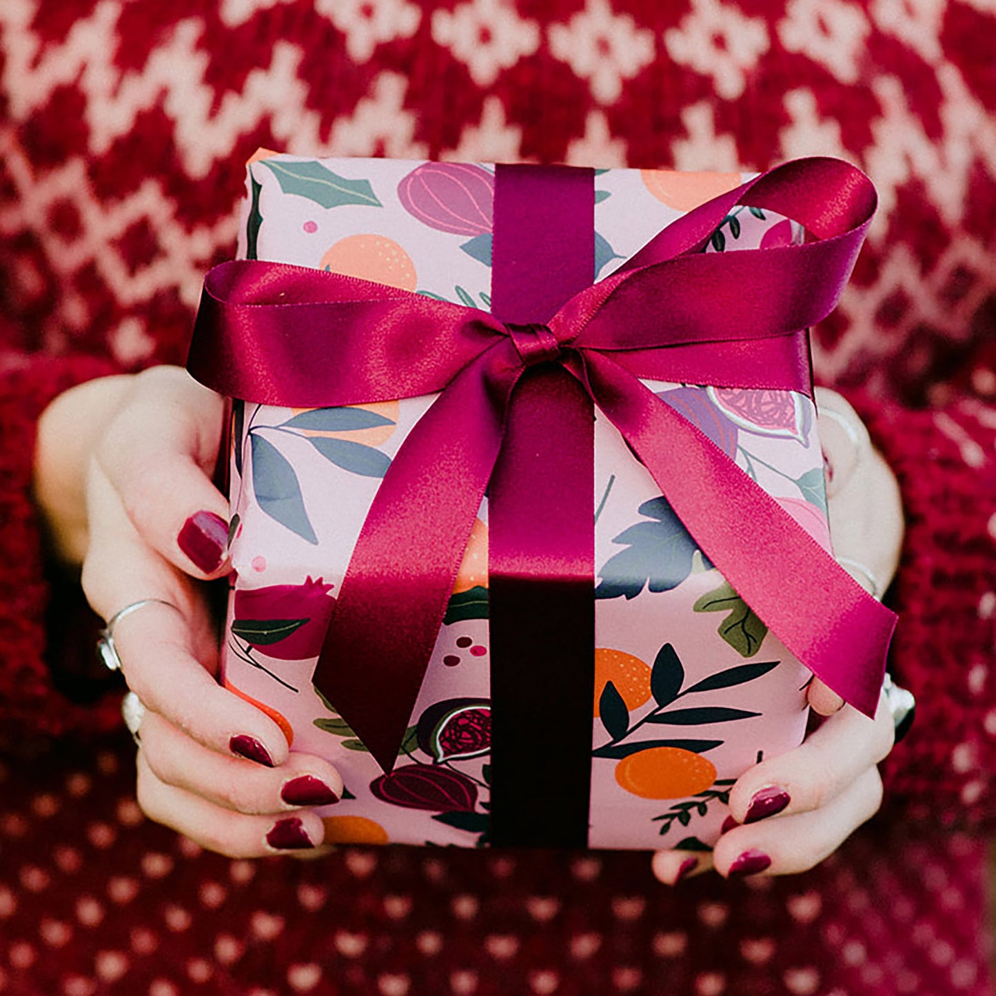 Botanical Fruits Christmas Wrapping Paper