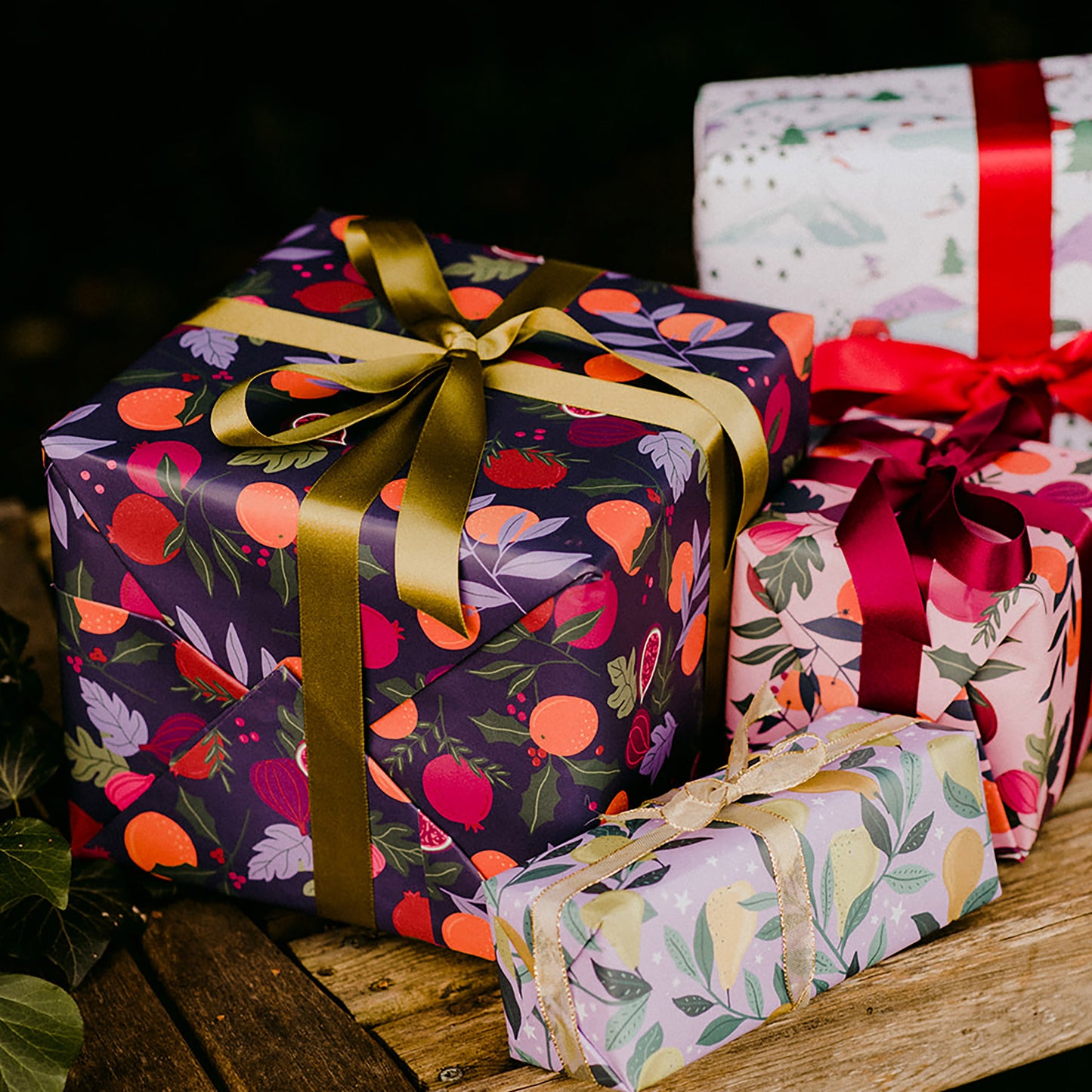 Botanical Fruits Christmas Wrapping Paper