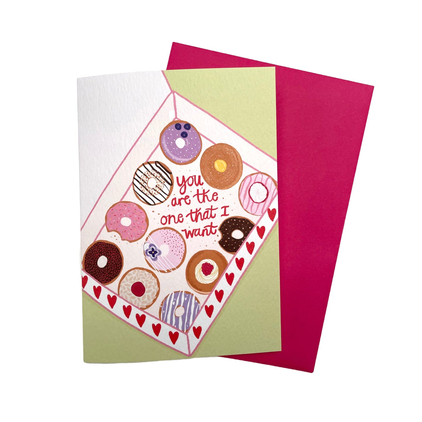 You are the one that I want- doughnut themed card.