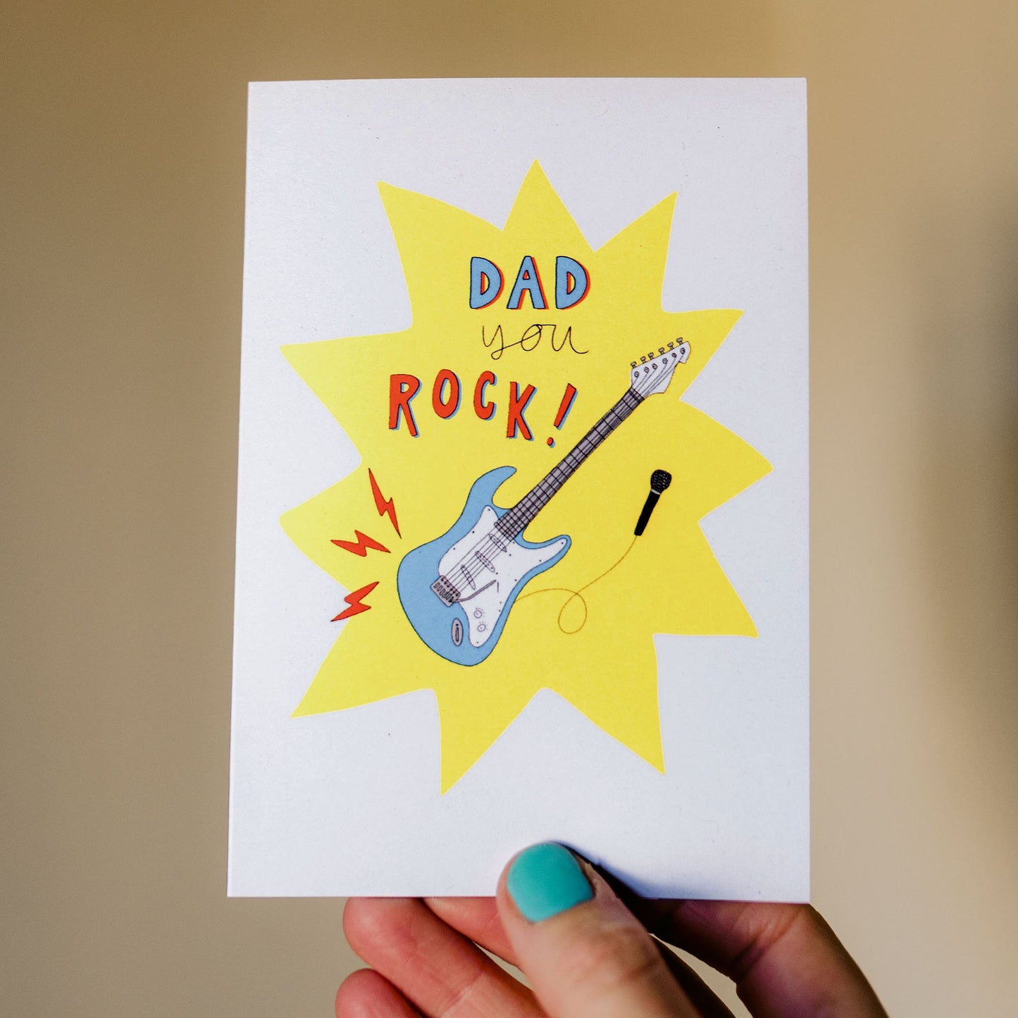 'Dad, you rock!' card.