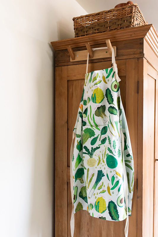 Green Vegetables Organic Cotton Apron