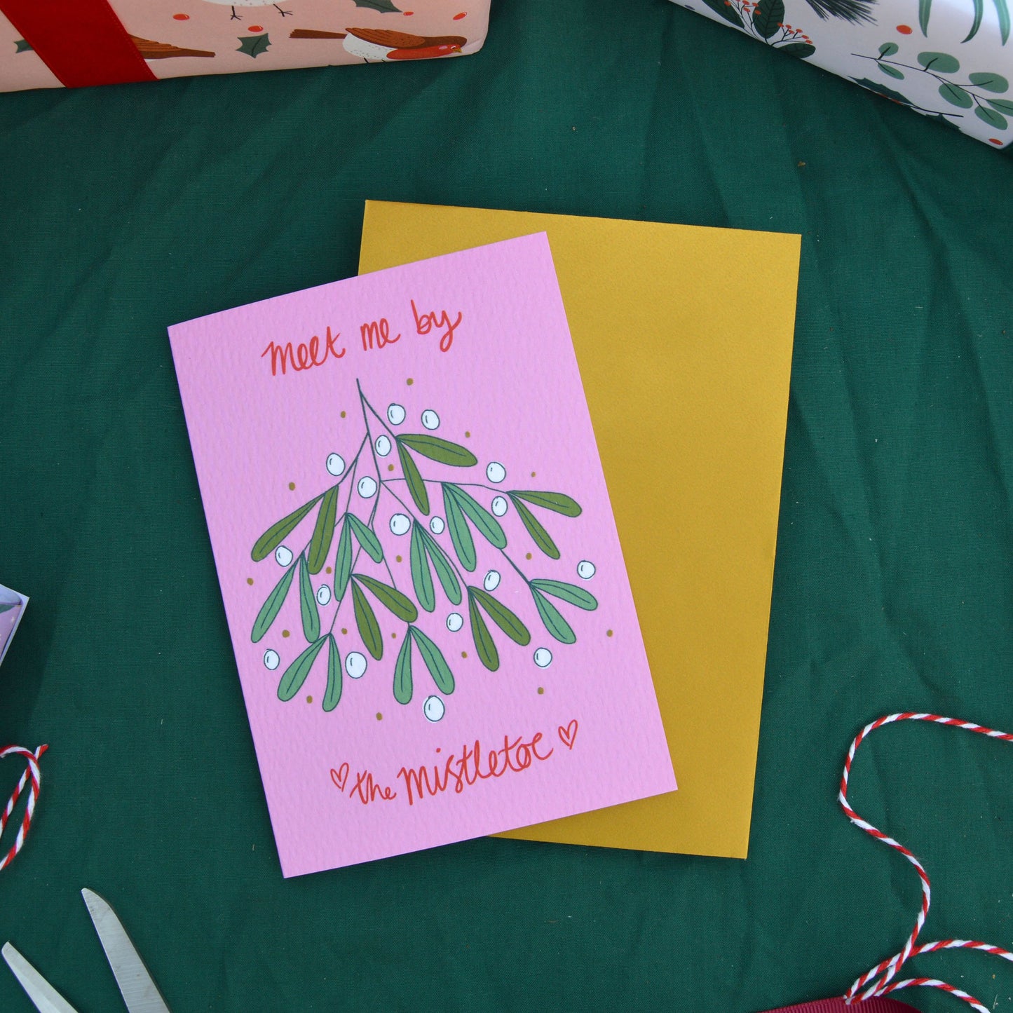 Meet me by the Mistletoe' Christmas card