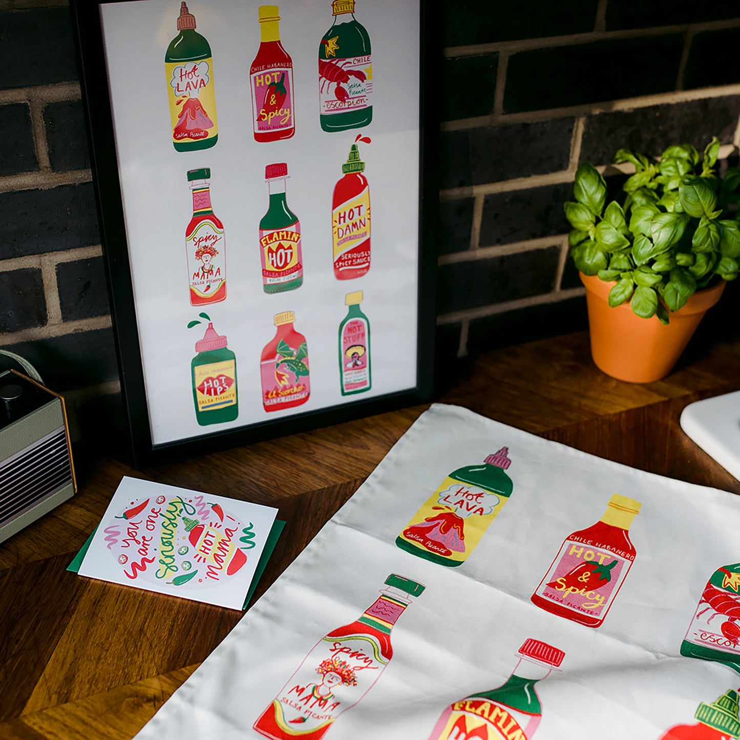 Hot Sauce Organic Cotton Tea Towel