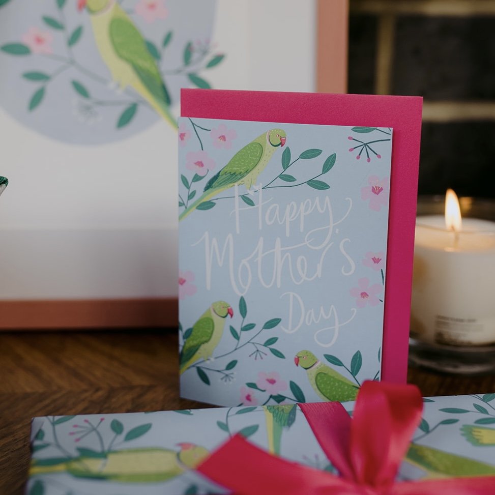 Parakeets Mother's Day Card