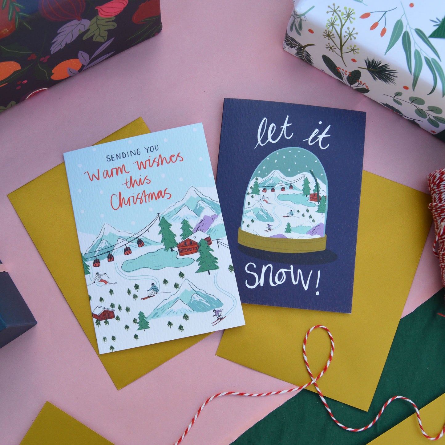 Let it Snow Christmas Card Set -Blue