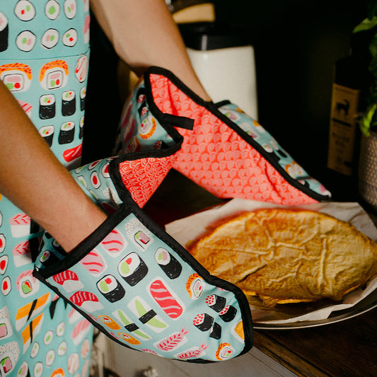 Sushi Organic Cotton Oven Gloves