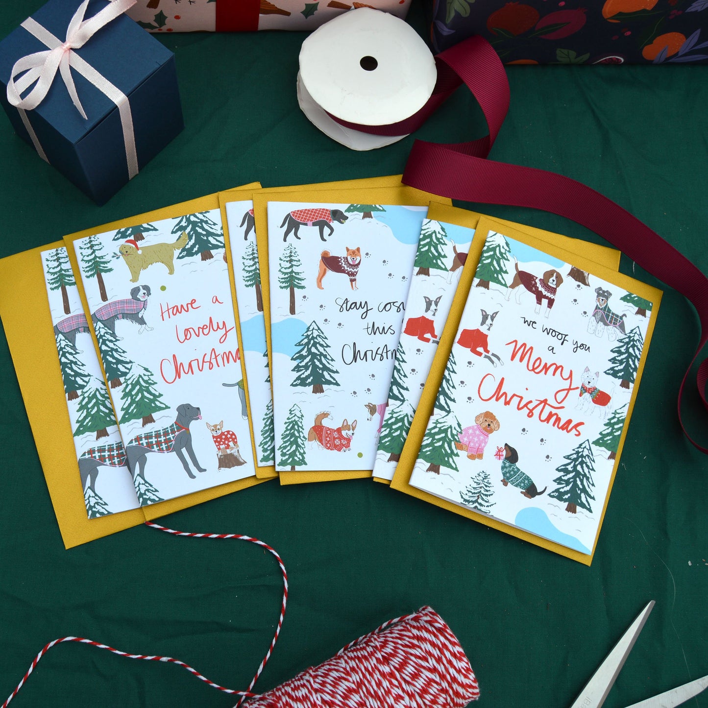 Pawfect Christmas card bundle of 6 A6 cards