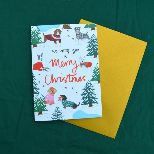 We woof you a Merry Christmas A6 card