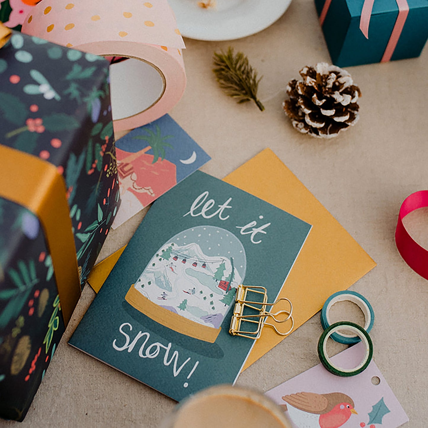 Let It Snow Christmas card bundle (4 cards)