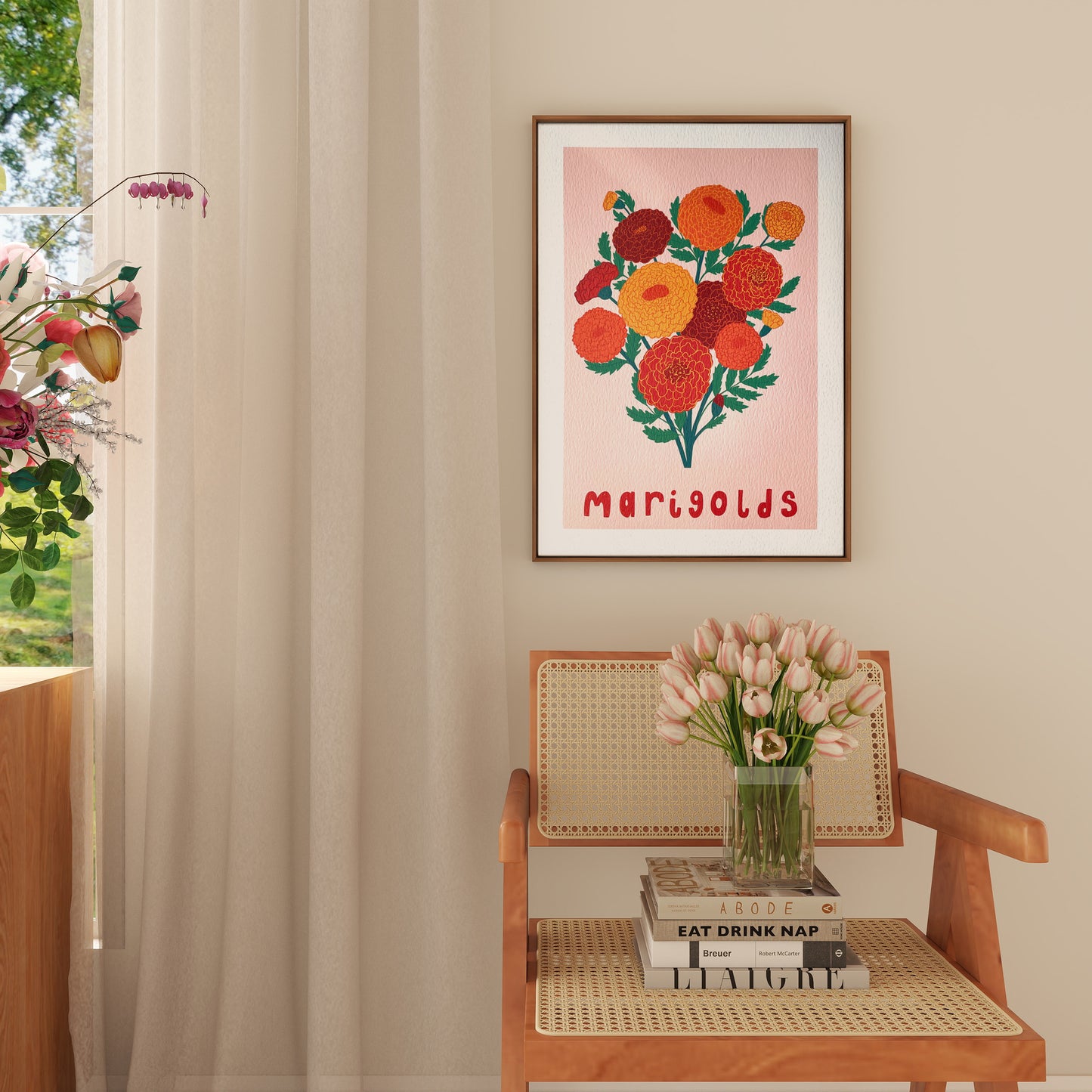 Marigolds Flower Art Print