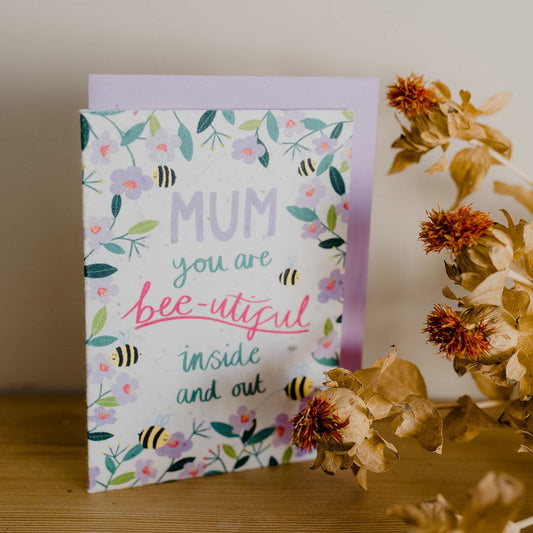 Bee-utiful Mum Plantable Seed Card