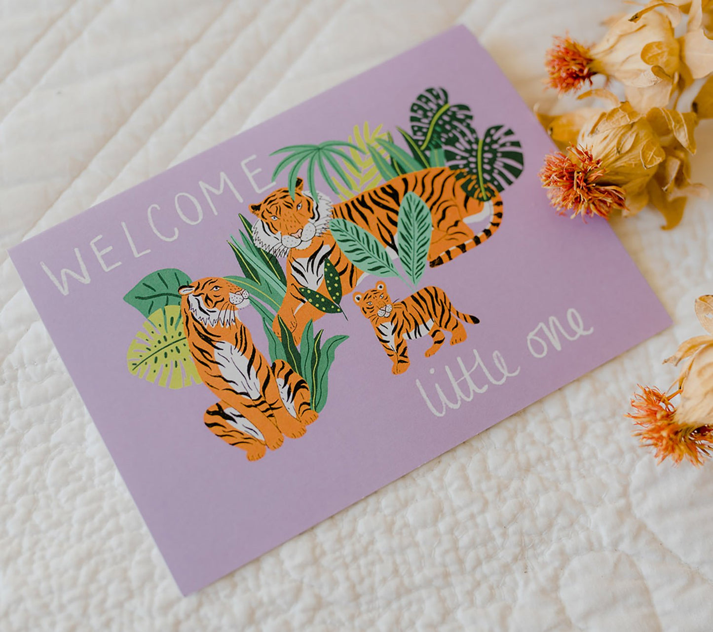 Welcome little one - New baby - Tiger family card.