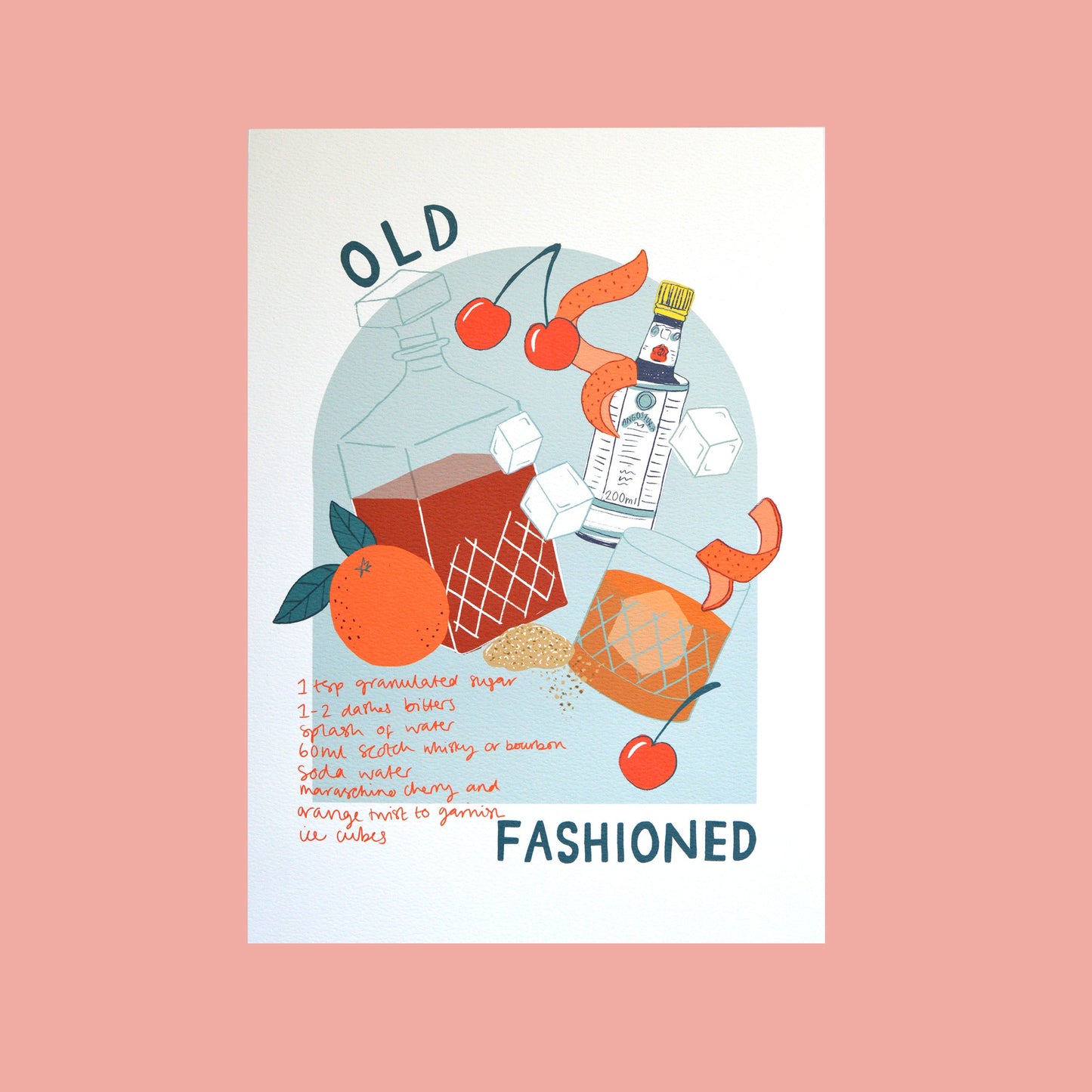 Old Fashioned Cocktail Art Print