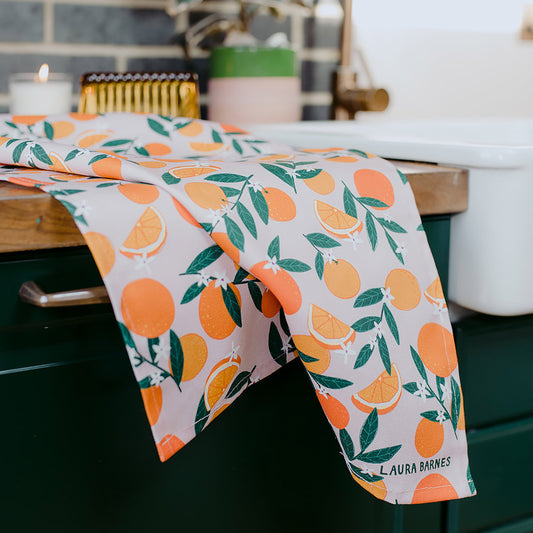 Sevilla Oranges Organic Cotton Tea Towel