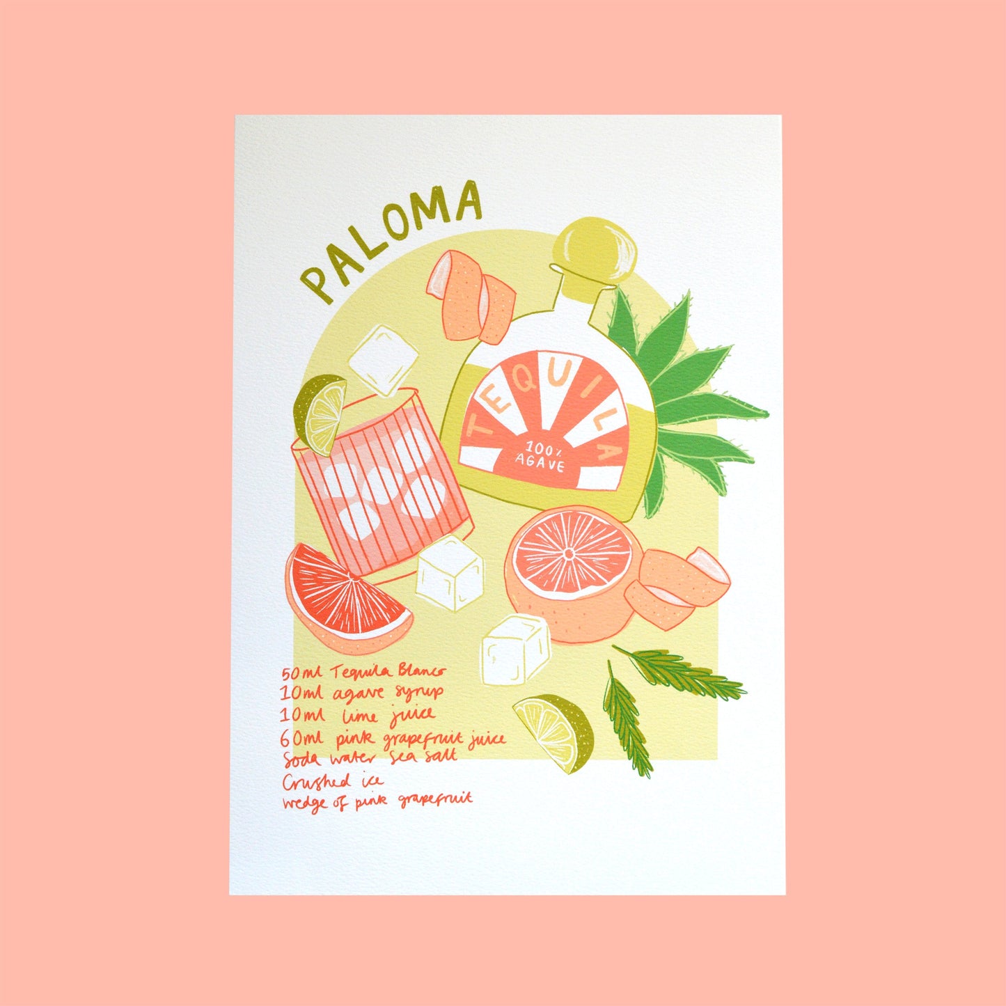 Paloma Cocktail Art Print