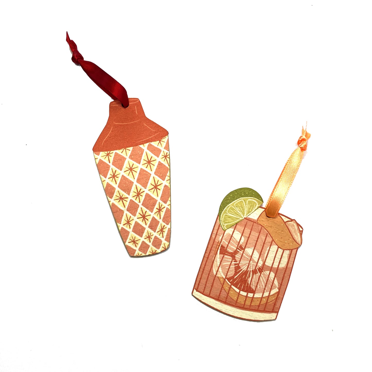 Cocktail Shaker Christmas Decoration (Coral Stars)