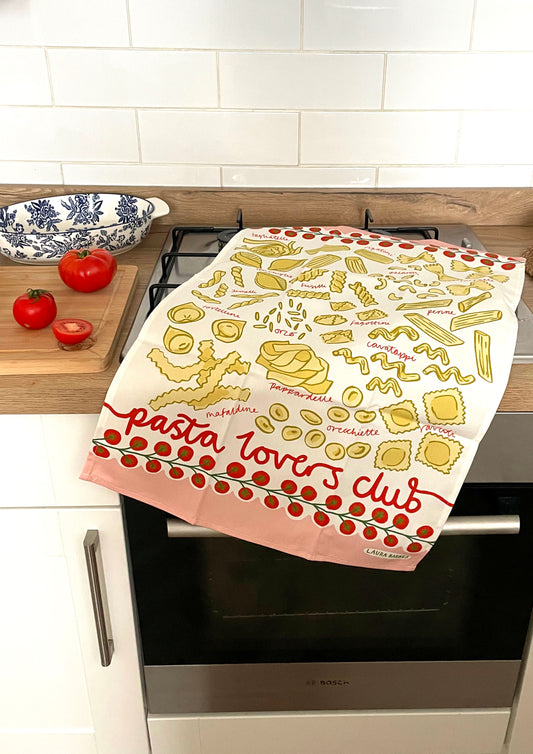 Pasta Lovers Club Organic Cotton Tea Towel