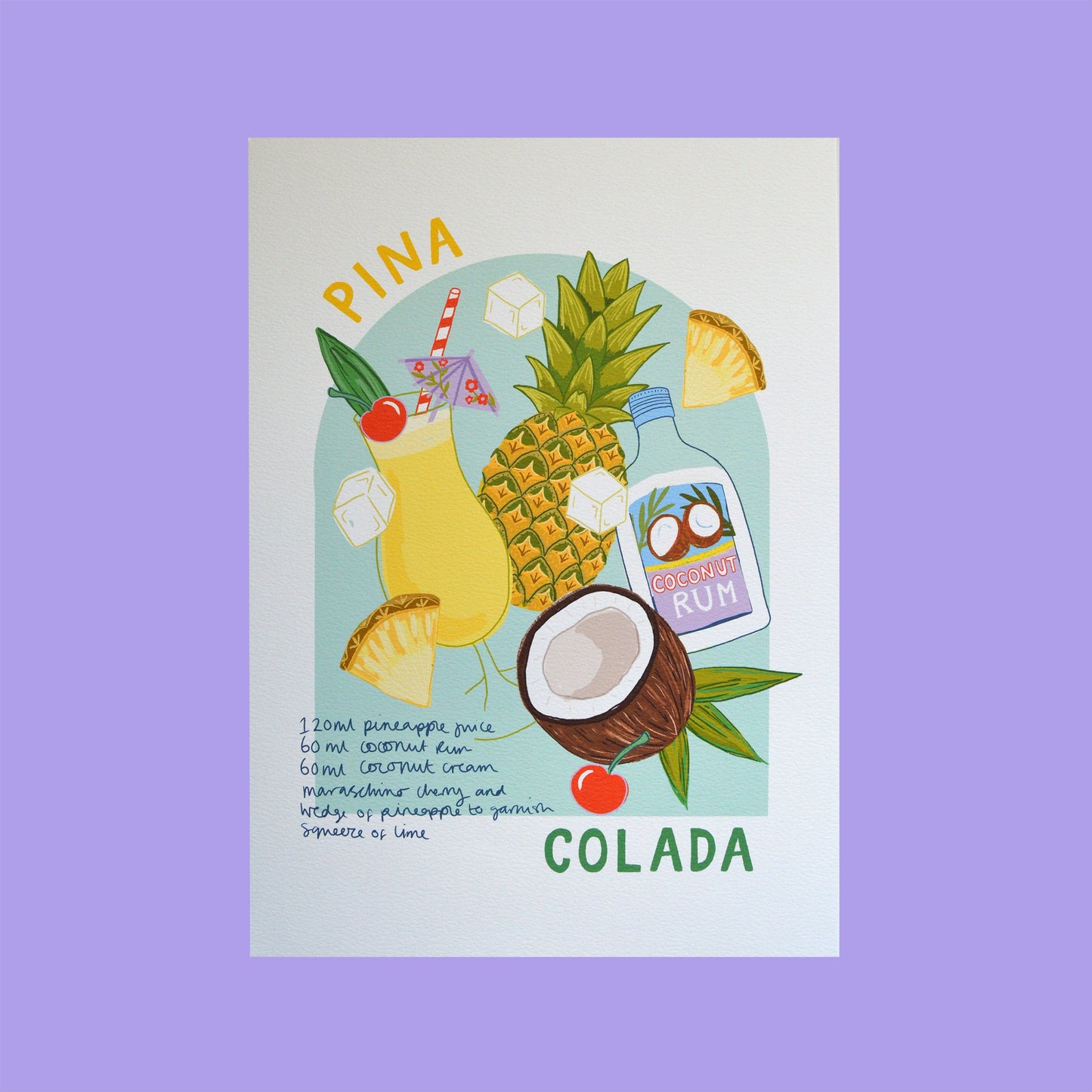 Pina Colada Cocktail Art Print