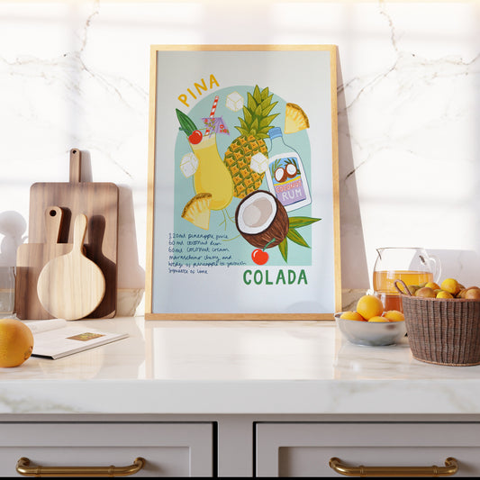 Pina Colada Cocktail Art Print