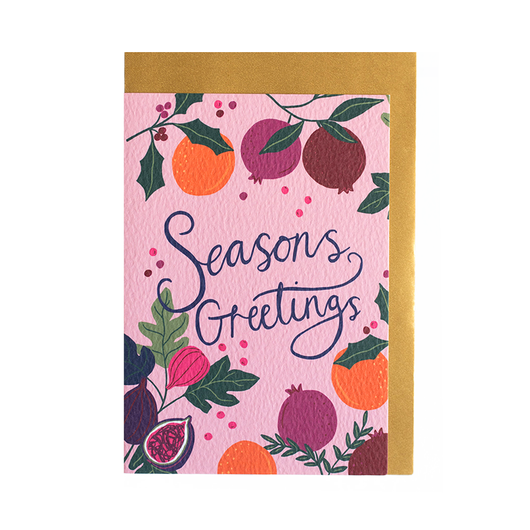 Botanical Fruits Seasons Greetings card