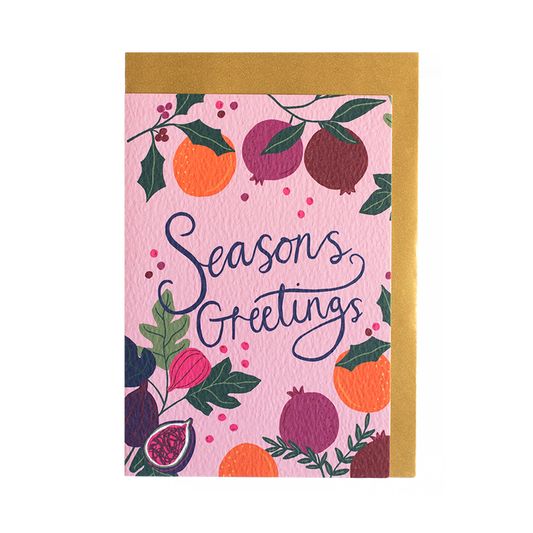 Botanical Fruits Seasons Greetings card