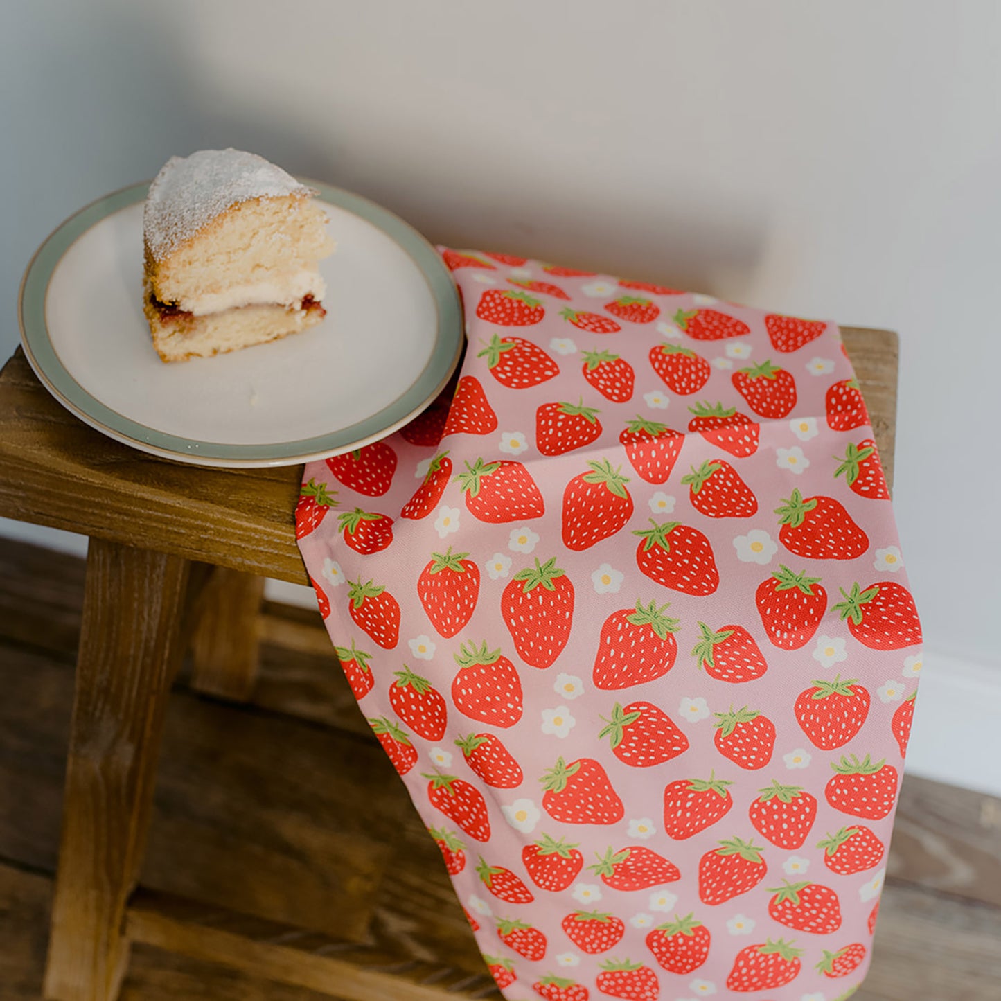 Sweet Strawberries Organic Cotton Tea Towel