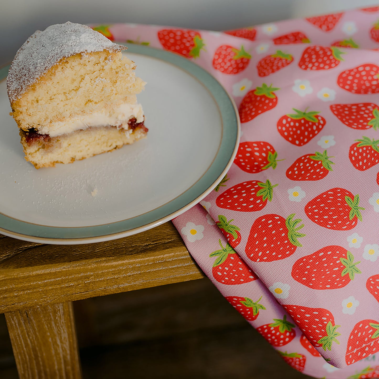 Sweet Strawberries Organic Cotton Tea Towel