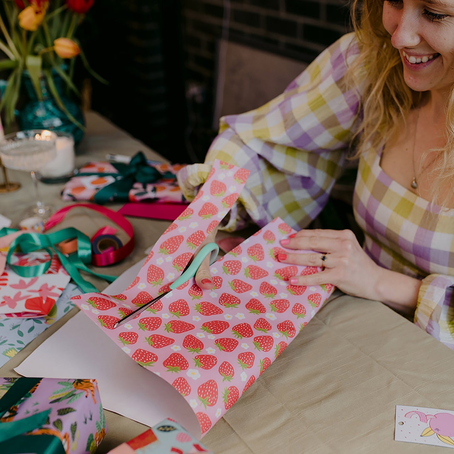 Sweet Strawberries Wrapping Paper