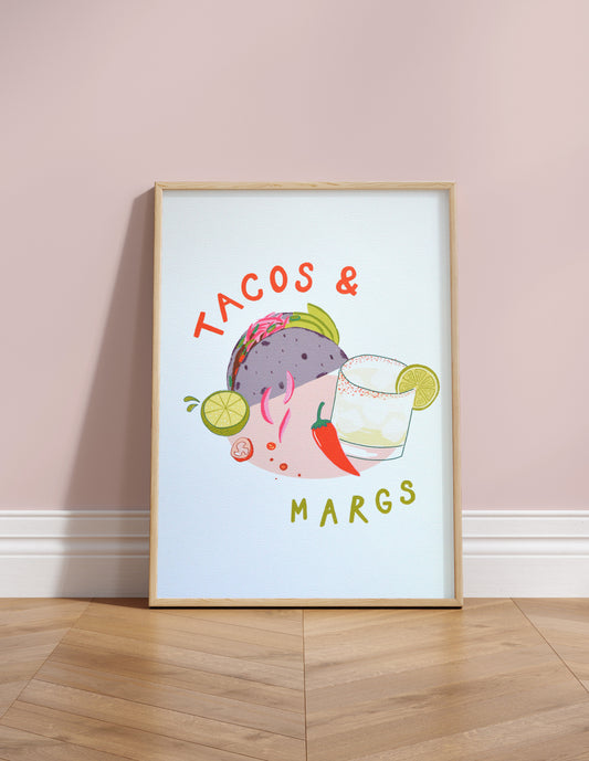 Tacos and Margs Art Print